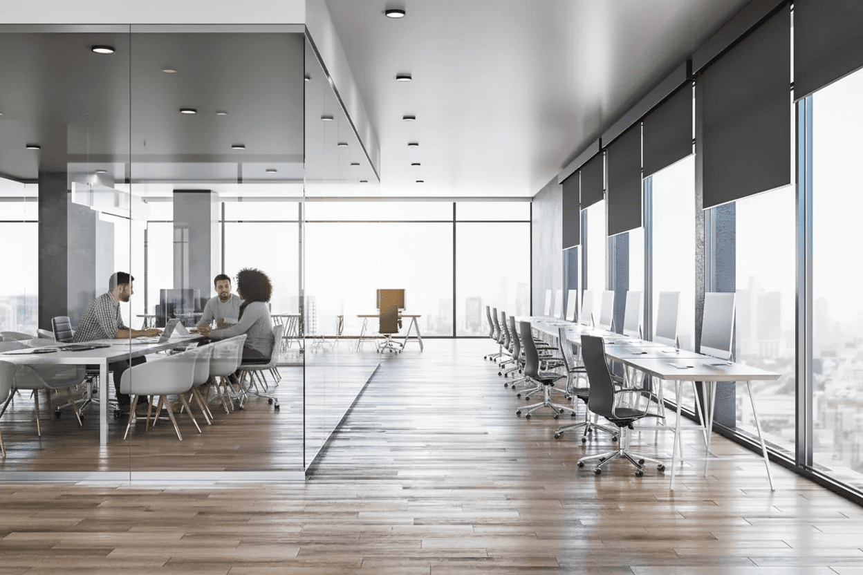 Team working in modern office